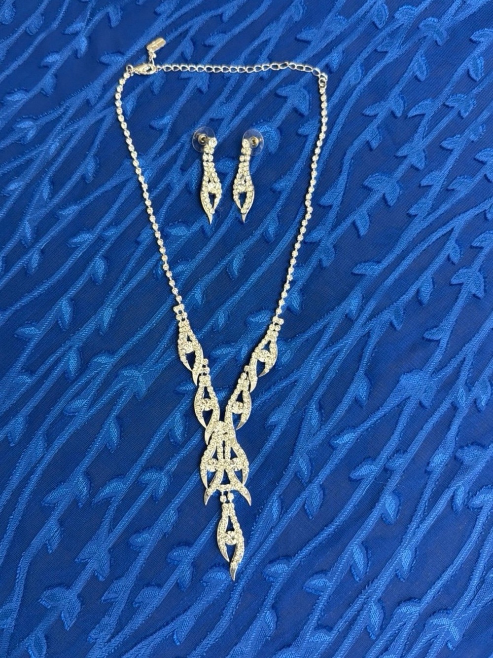 Christina Collection Rhinestone Necklace and Earring Set (NWOT)